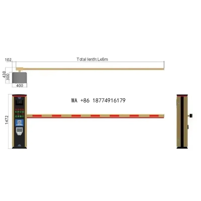 wmwmnu Integrated 5MP ANPR LPR Parking Barrier Gate Automatic License Plate Recognition System with Boom ArmOEM