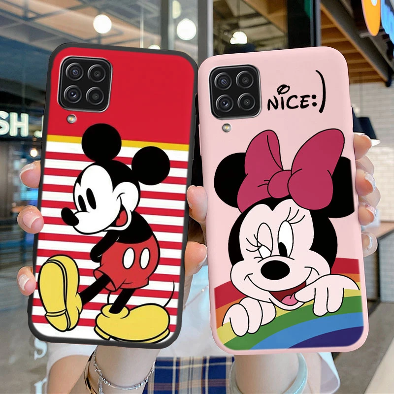 Dla Samsung Galaxy A22 4G A 22 A22S 5G przypadku Minnie Mickey Mouse słodkie mody kreskówki powłoki miękkiego silikonu Funda dla Samsung A22