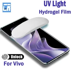 UV 라이트 하이드로겔 필름, Vivo V40 V30 V29 V27 Pro 커브드 엣지 스크린 보호대, V40e V30e V40 라이트 보호 필름