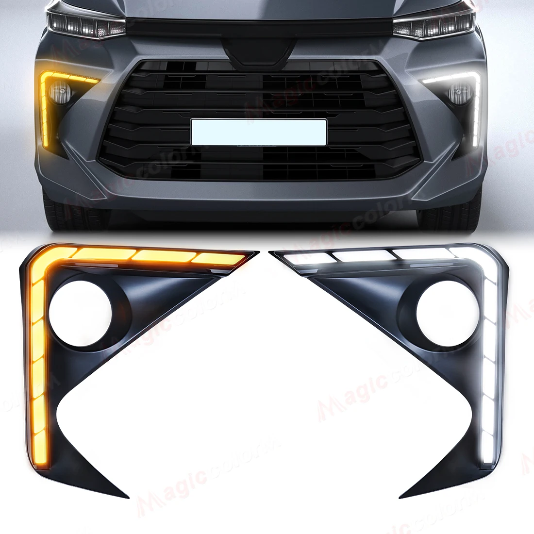 For Toyota Avanza Veloz 2021 2022 2023 DRL Daytime Running Lights Turn Signal Front Bumper Daylight White Yellow Car Accessories