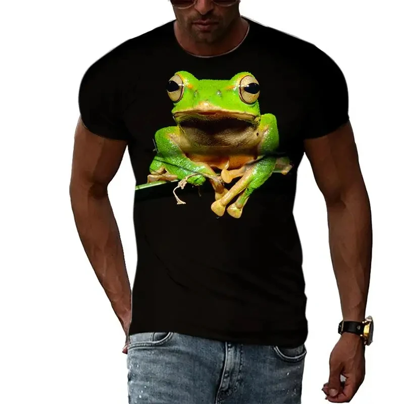 Funny Frog T-Shirts Animal 3D Print Streetwear Men Women Fashion Oversized Short Sleeve T Shirt Male Tees Tops Man Male Clothing