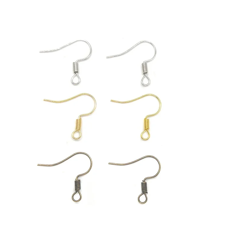 2021 New 17mm 200pieces/bag Bronze  Gold Spring Ear Hook Clasps Earrings Clasp DIY Earrings Jewelry Findings Components