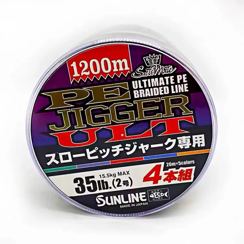 

Sunline Slow Jigger ult Pe line 4 Strands Braided Briad Multi Colors Ocea jig Fishine line 1200meters japana Orignal 100%