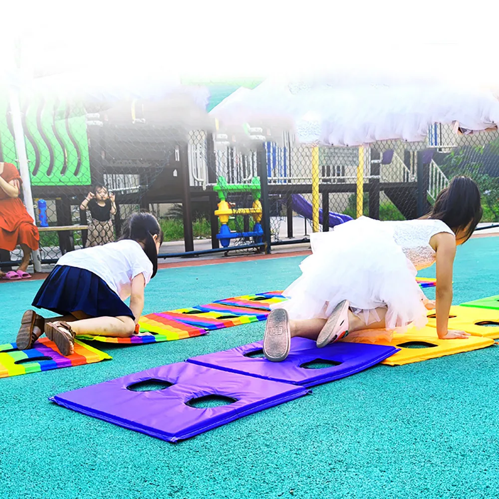 Almohadilla de espuma para saltar para niños, tablero de juegos de doble agujero para exteriores, trampolín de rana para jardín de infantes, multijugador al aire libre, accesorios divertidos deportivos