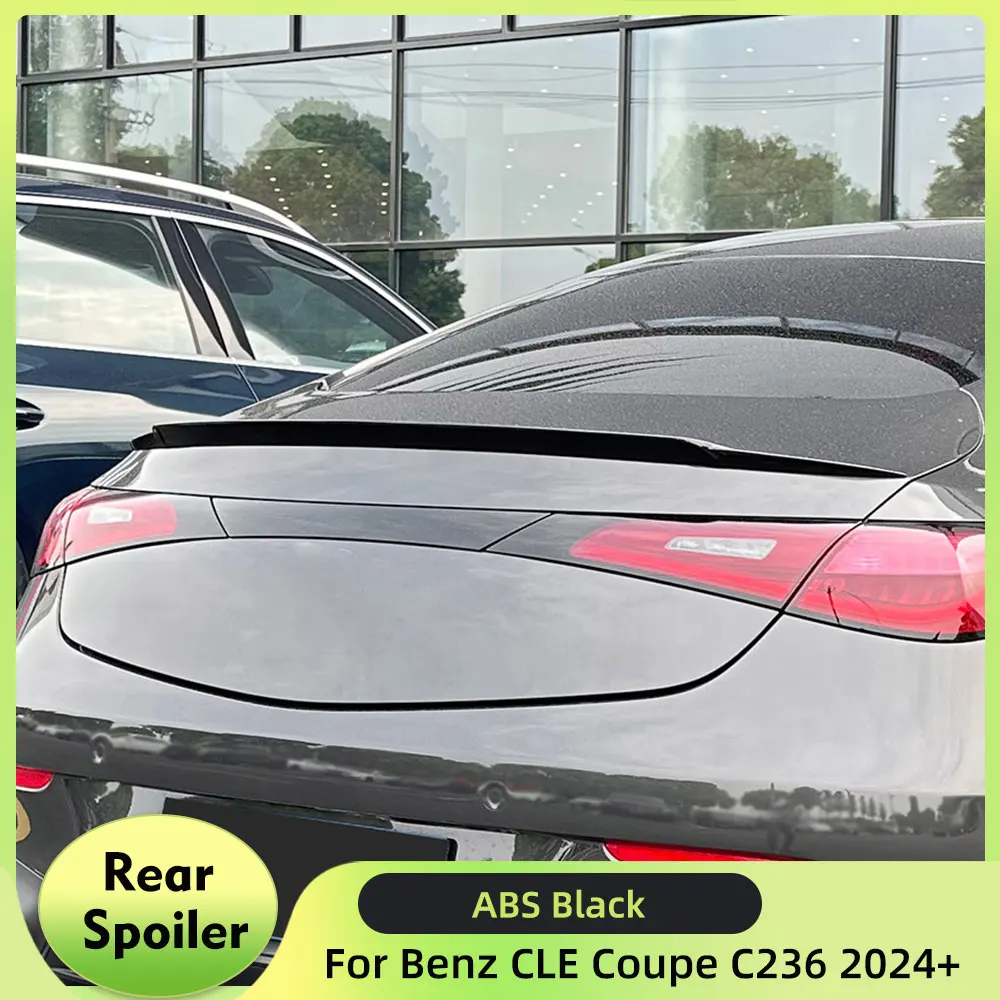 Car Rear Spoiler for Mercedes Benz CLE Coupe C236 CLE300 CLE53 AMG 2024+ Rear Trunk Mid Spoiler ABS Black