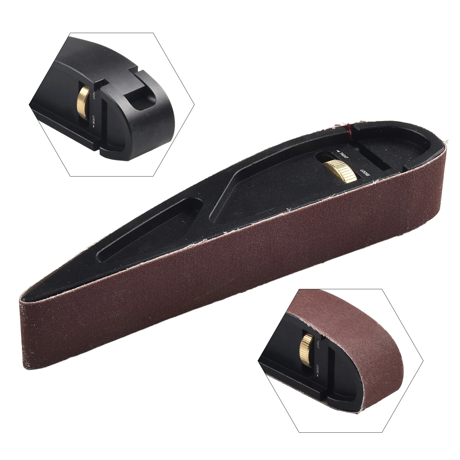 Aluminum Alloy Sandpaper Holder for Crafts Leather and Woodworking with Ergonomic Design and for mini Grinding Block