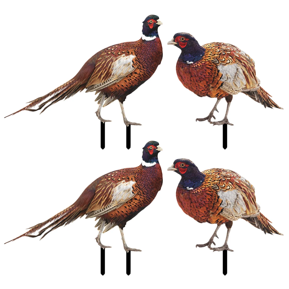 

2 Sets Outdoor Decor Acrylic Decorative Inserts Chicken Decorations Lawn Pheasant Garden Sign