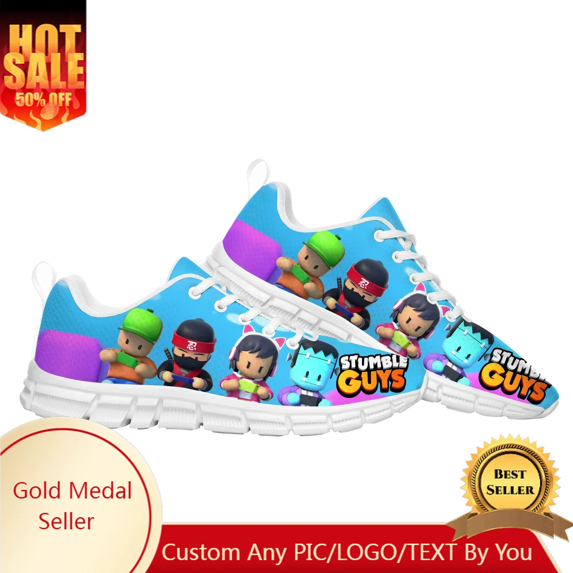Stumble Guys Sports Shoes High Quality Cartoon Game Mens Womens Teenager Sneaker Fashion Tailor Made Couple Built Shoes