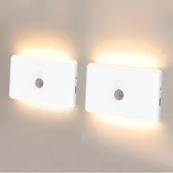 LED Motion Sensor Light Wireless LED Night Light Type C Rechargeable Night Light Cabinet Wardrobe Lamp Staircase For Kitchen LED