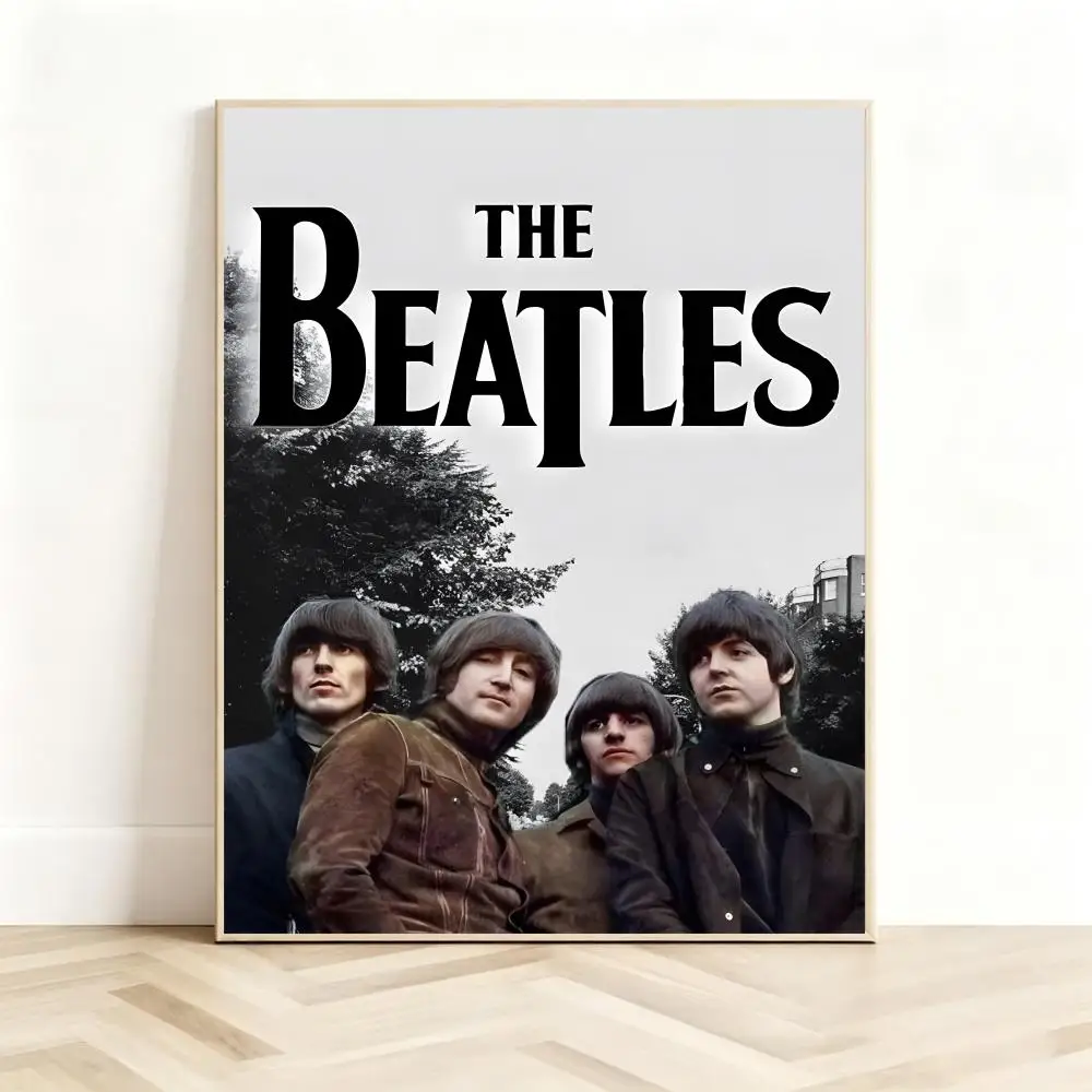 Legendary Band T-The Beatles Poster Classic Self-Adhesive PP Wall Sticker for Living Room Bar Decor Gift