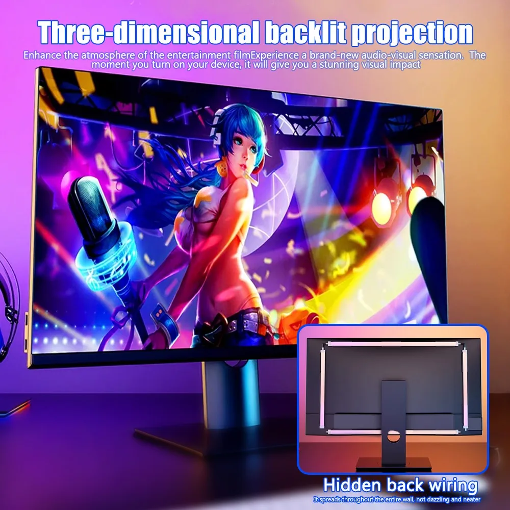 PC الخلفية ضوء التطبيق التحكم RGB مزامنة ضوء بار الألعاب الذكية LED قطاع شاشة الكمبيوتر غرفة ديكور أضواء الغلاف الجوي