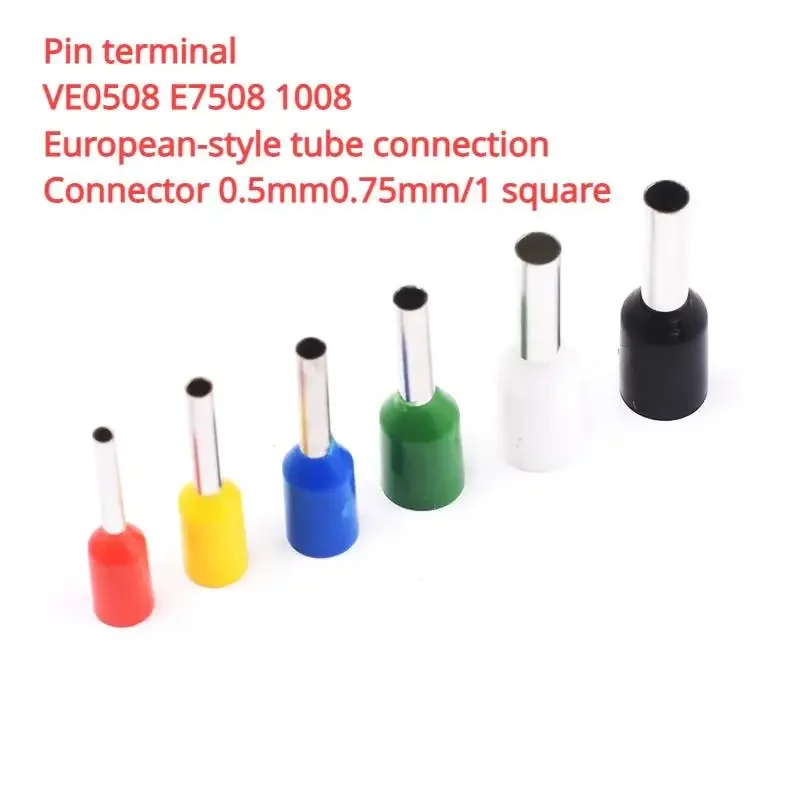 

Pin terminal VE0508 E7508 1008 European tube type wiring connector 0.5mm0.75mm/1 square meter