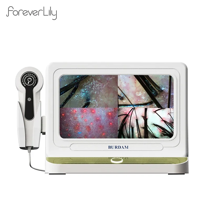 10 inch HD Display Professional Skin Analyzer 50X/200X Magnifying Skin Test Device Pore Magnifier Hair Follicle Scalp Detector