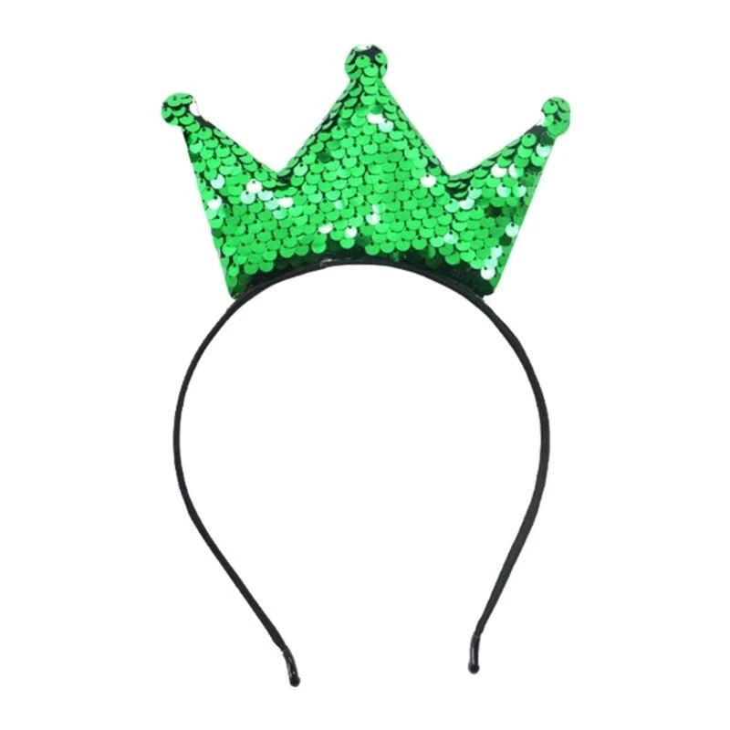 

652F Glittering Tiaras Crowns Headbands With Sequins For Kids Birthday Party Gathering Dressingup Props Hairhoop