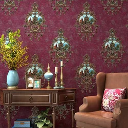 European Vintage Damasks Wallpaper Castle Liiving Room Bedroom Hotel Tv Backdrop Embossed Wallpapers