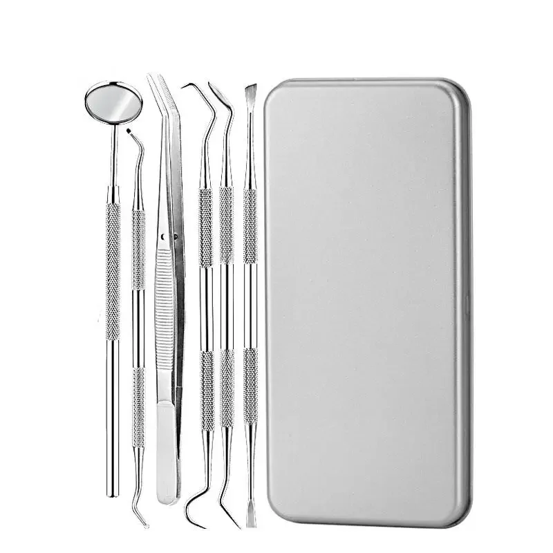 

5/6pcs/set Dental Mirror kit Mouth Mirror Probe Hook Pick Tweezer Stainless Steel Dental Instruments Dentist Teeth cleaning Tool