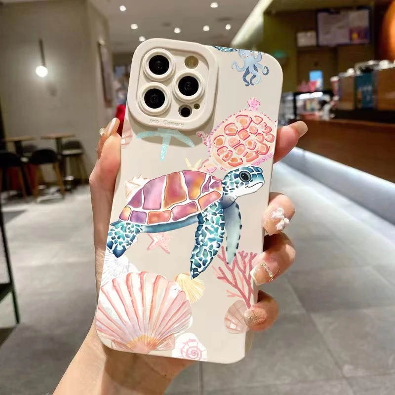 حافظة لهاتف آيفون 11 12 13 14 15 16 Pro Max XS X XR 7 8 Plus 16E غطاء من البولي يوريثان الحراري المقاوم للصدمات