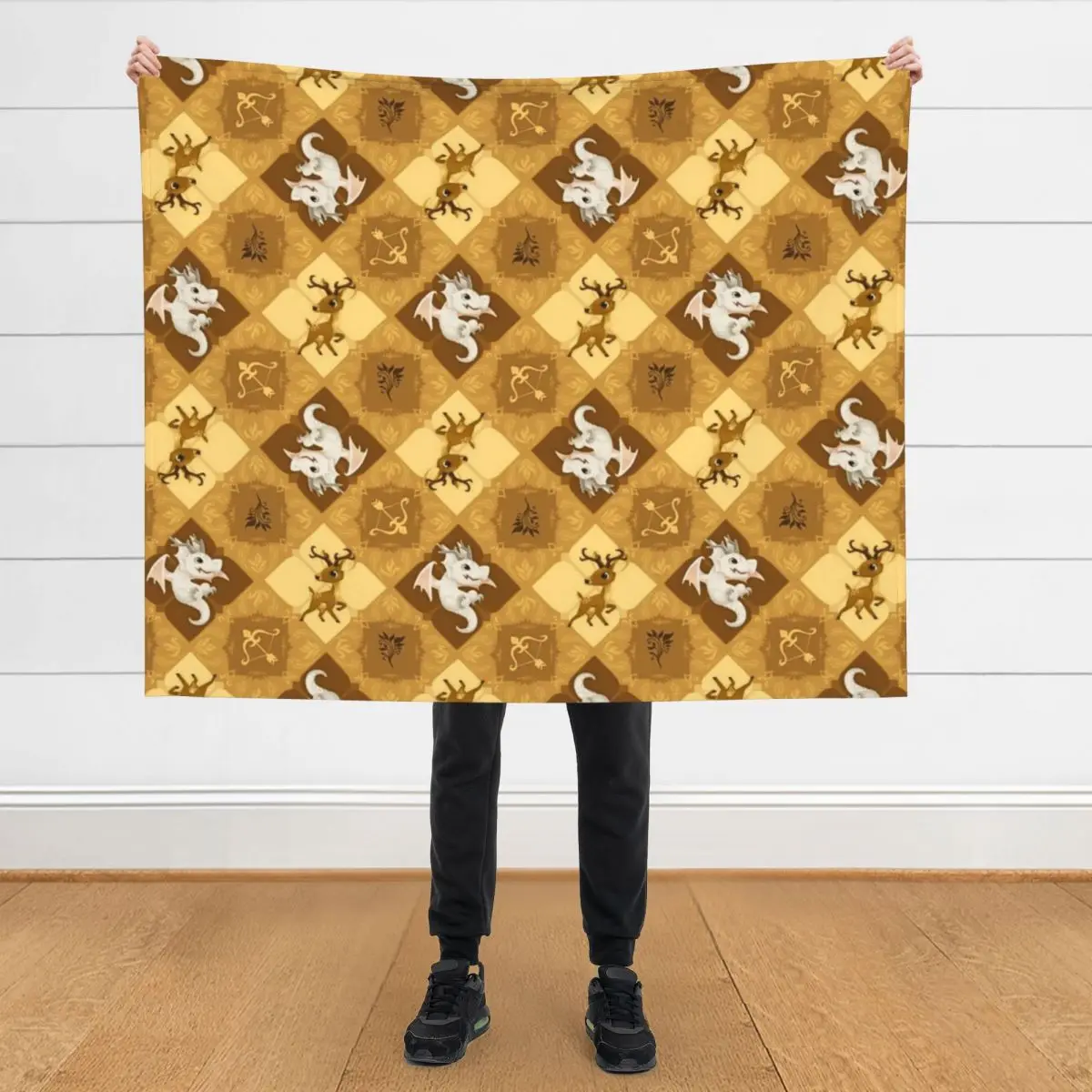 

Golden Deer Gingham Throw Blanket Luxury St Shaggy Beautifuls Designers Blankets