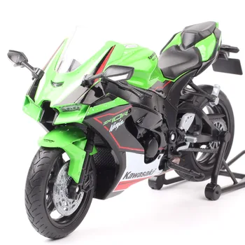 Kids Welly 1/12 Scale 2021 Kawasaki Ninja ZX-10R ZX10R Motorcycle Model Motor Diecast Metal Toys Bike Vehicle Hobby Gift Green