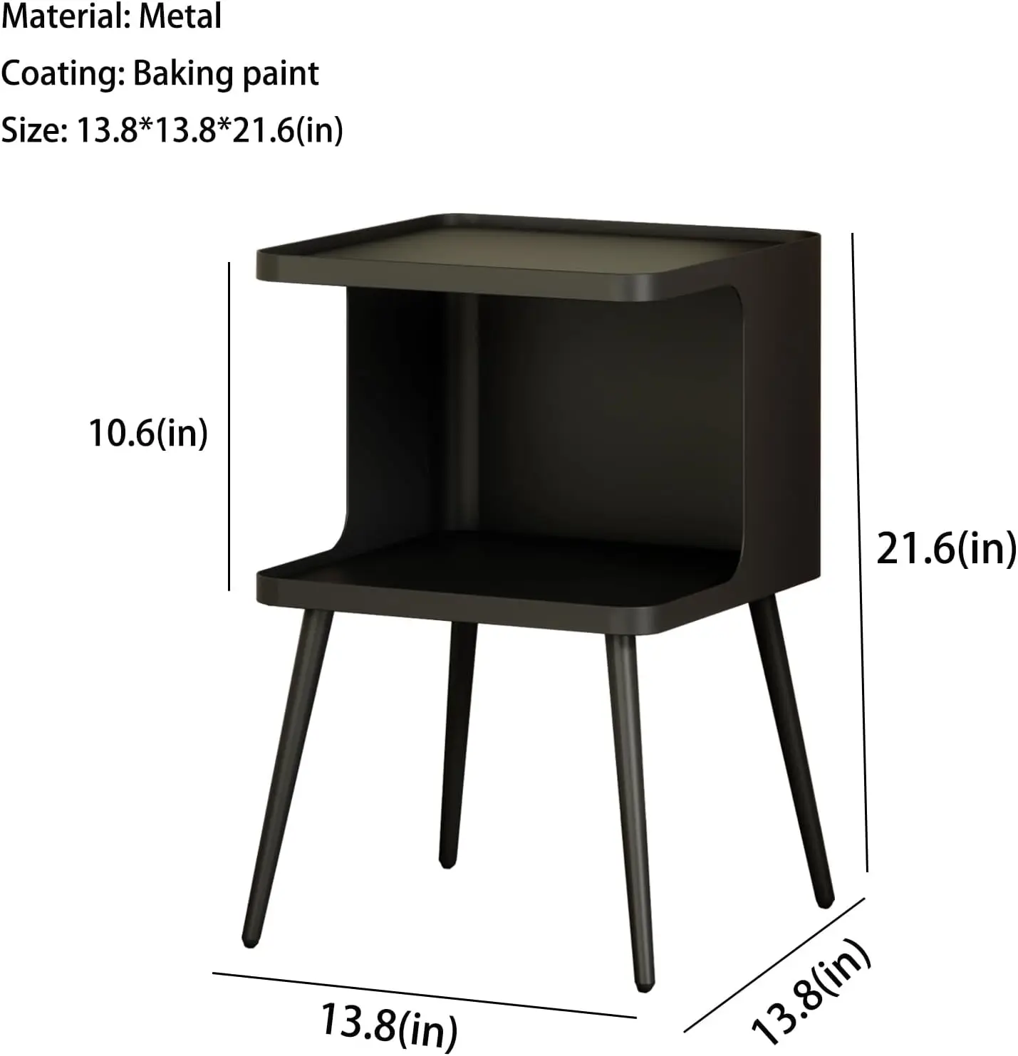 طاولة جانبية، طاولة نهاية حديثة، منضدة معدنية صغيرة. طاولة مميزة مع 4 أرجل لغرفة المعيشة وغرفة النوم والمكتب وأريكة صغيرة للمساحة. #3