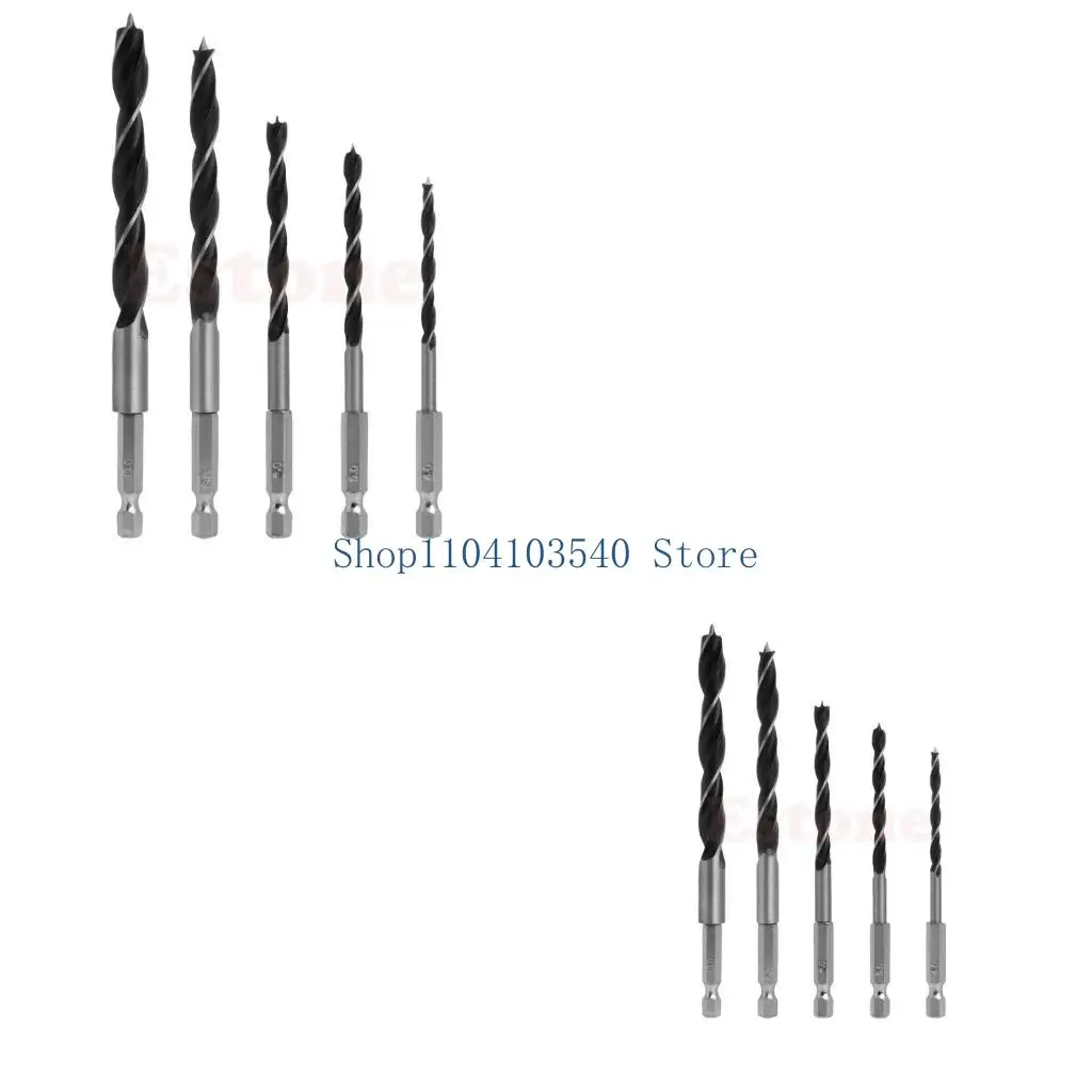 

02DC 4 5 6 8 10mm 5pcs Metal Tools 1/4" Shank HCS Drill Bit Set