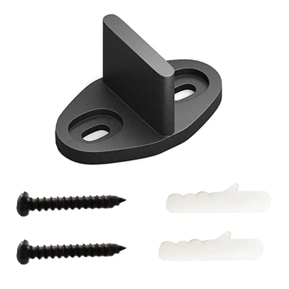 Guía de suelo para puerta corrediza de Granero, Clip Ajustable de Metal, guía de pista inferior, Hardware negro, accesorios de decoración para el hogar