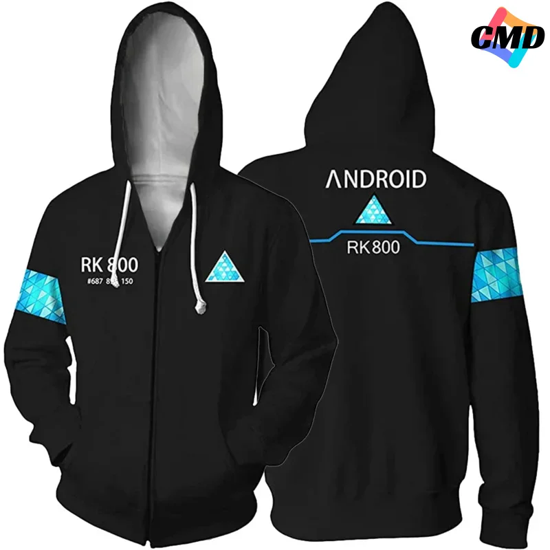 Cos 2038 Game BIONIC Robot Cosplay Costume Connor Kara Character Uniform Men Jacket RK800 Coat Popluar 3D Print Boy Girls Hoodie