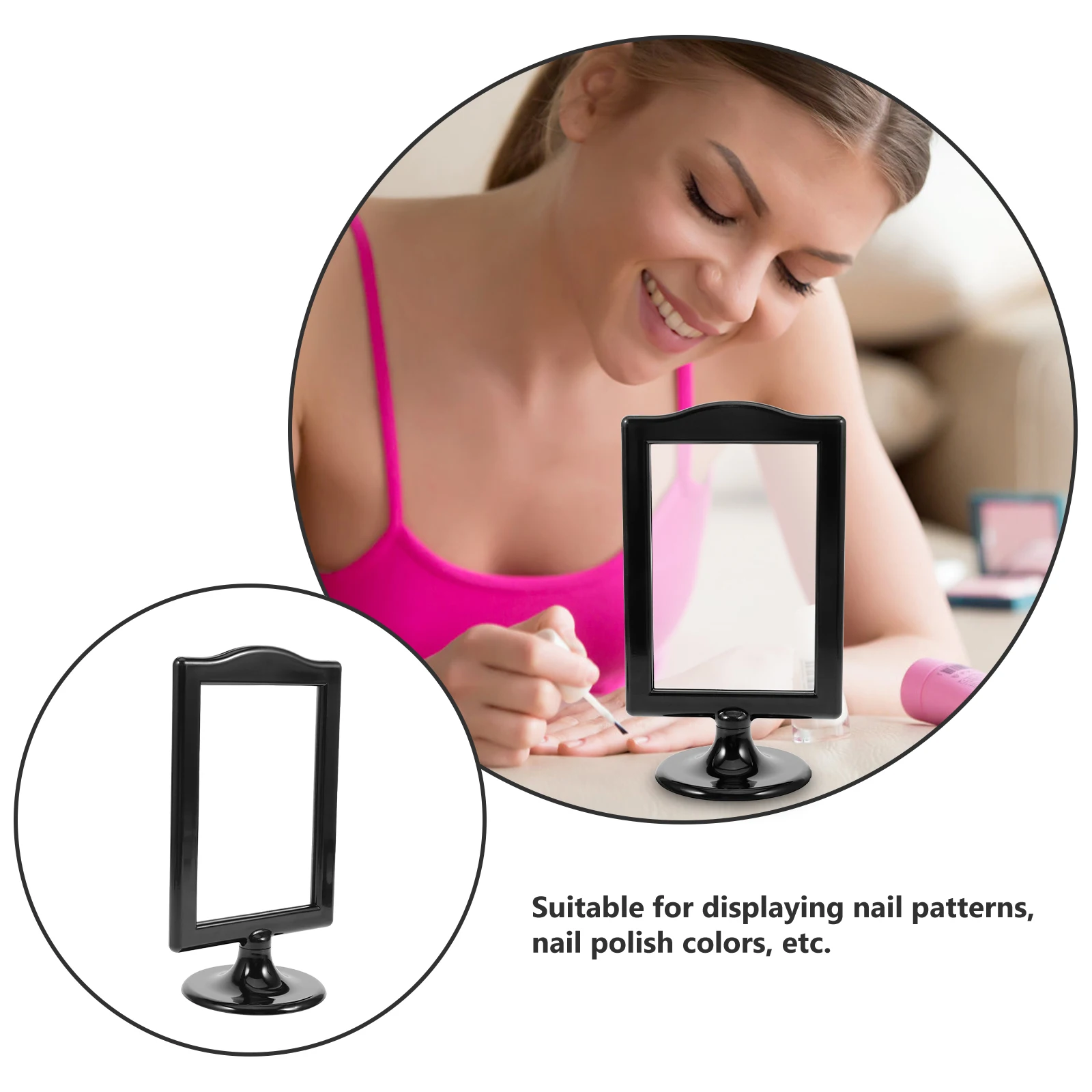 

6 Pcs Sided Picture Frames 4x6 Inches Black Plastic Vertical Photo Stand Modern Elegant Display Unique Picture Frames Base