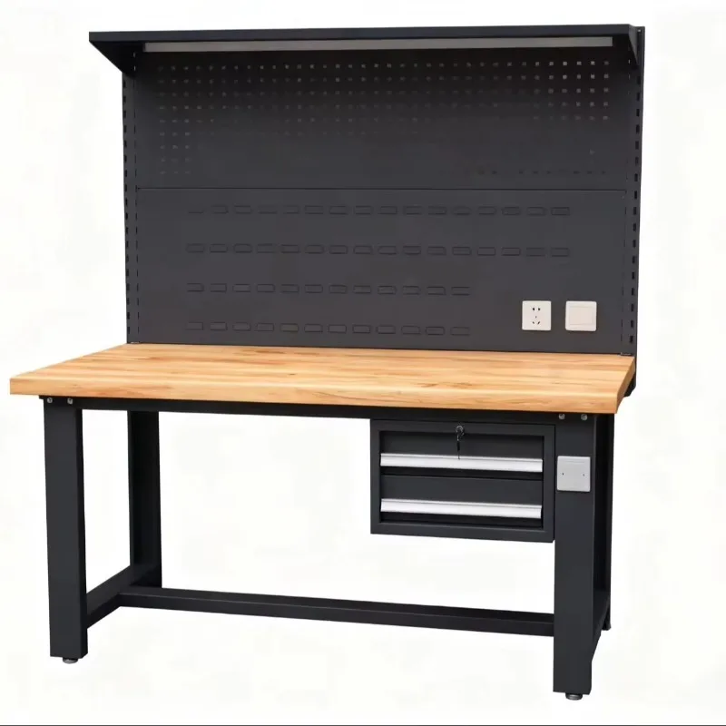 Industrial Modular Tool Cabinet Workstation Combination With Pegboard LED Light For Garage Storage Organization