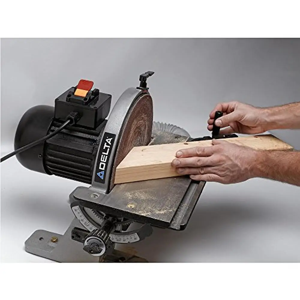 12-Inch Disc Sander 1/2HP Cast Iron Base Dust Collection Bench Mounting 80 Grit Power Source AC