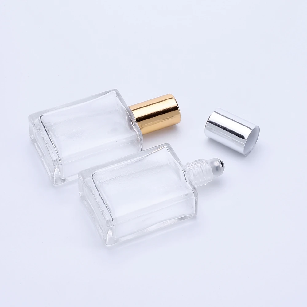 300pcs 15ml Clear Glass Roll On Essential Oil Empty Perfume Bottle 15CC Roller Ball Bottle For Travel Etiquetas