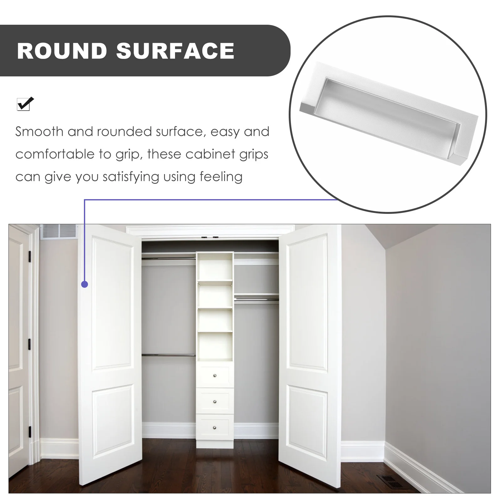 

Recessed Door Handles Hidden Cabinet Pulls Furniture Grips For Drawer Wardrobe Cupboard Sliding Door Durable Hardware