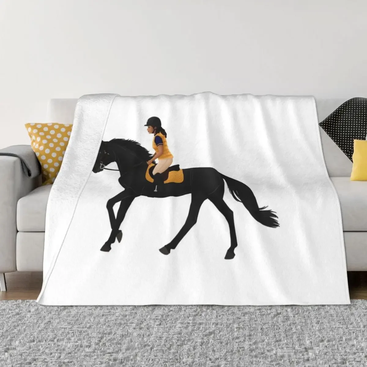 

Zoe and Raven from Free Rein - Equine Rampaige Throw Blanket decorative Decorative Sofas Blankets