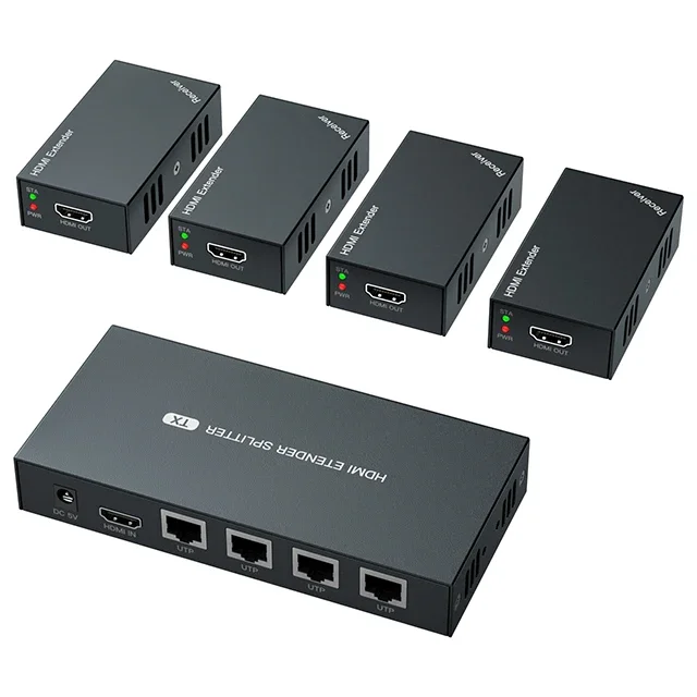 Hot Selling 4K EDID hdmi splitter 1 in 4 out 50m 4 Ways Audio Video Splitter 1 input 4 output hdmi extender 4K