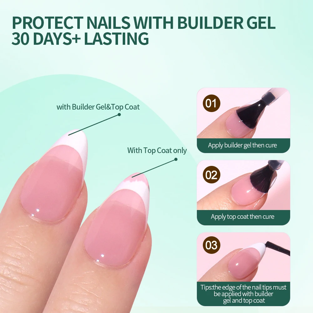 Nailpop 3 in 1 Unghie con punta francese Precolorate Stampa rapida e facile sulle unghie Unghie finte a copertura totale con disegni Estensioni delle unghie fai-da-te