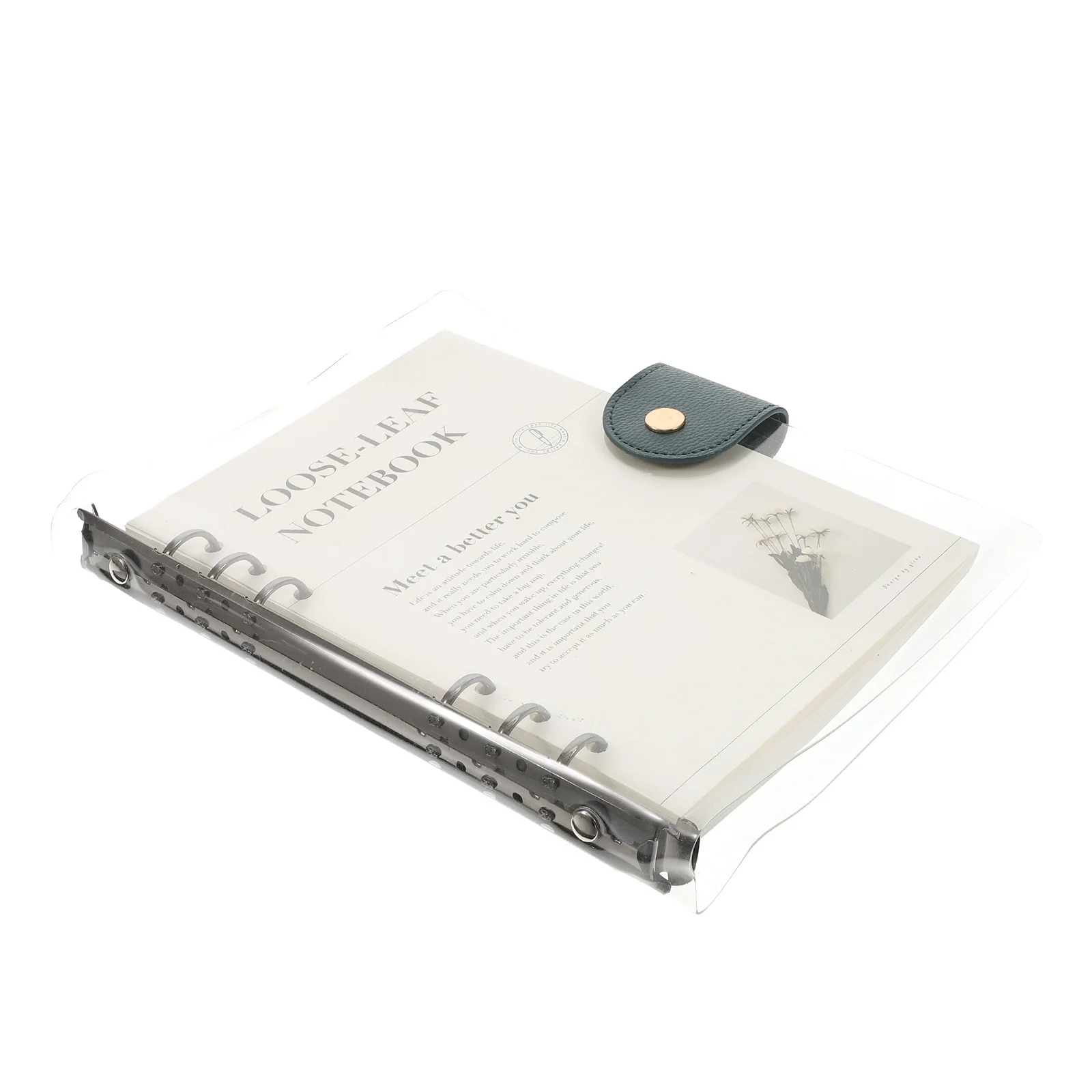 Transparent Scrapbook Loose-Leaf Notepad Pocket Binder Lovely Notebook Writing Planner Office Memo Pad Replacement Refill