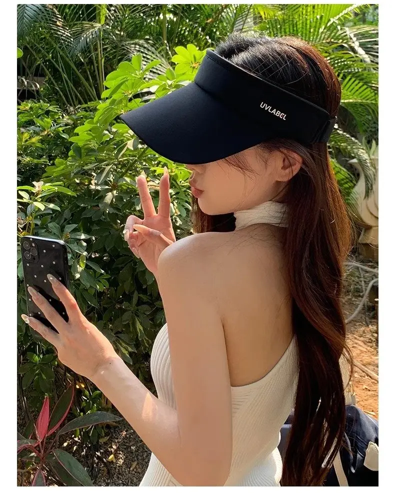Sonnenblende Unisex UV-Schutz Paar-Sportmütze Golf Tennis Sommer Krempe Angeln Strand Wandern Radfahren Sonnenschutz Leerer Top-Hat – Detail 10