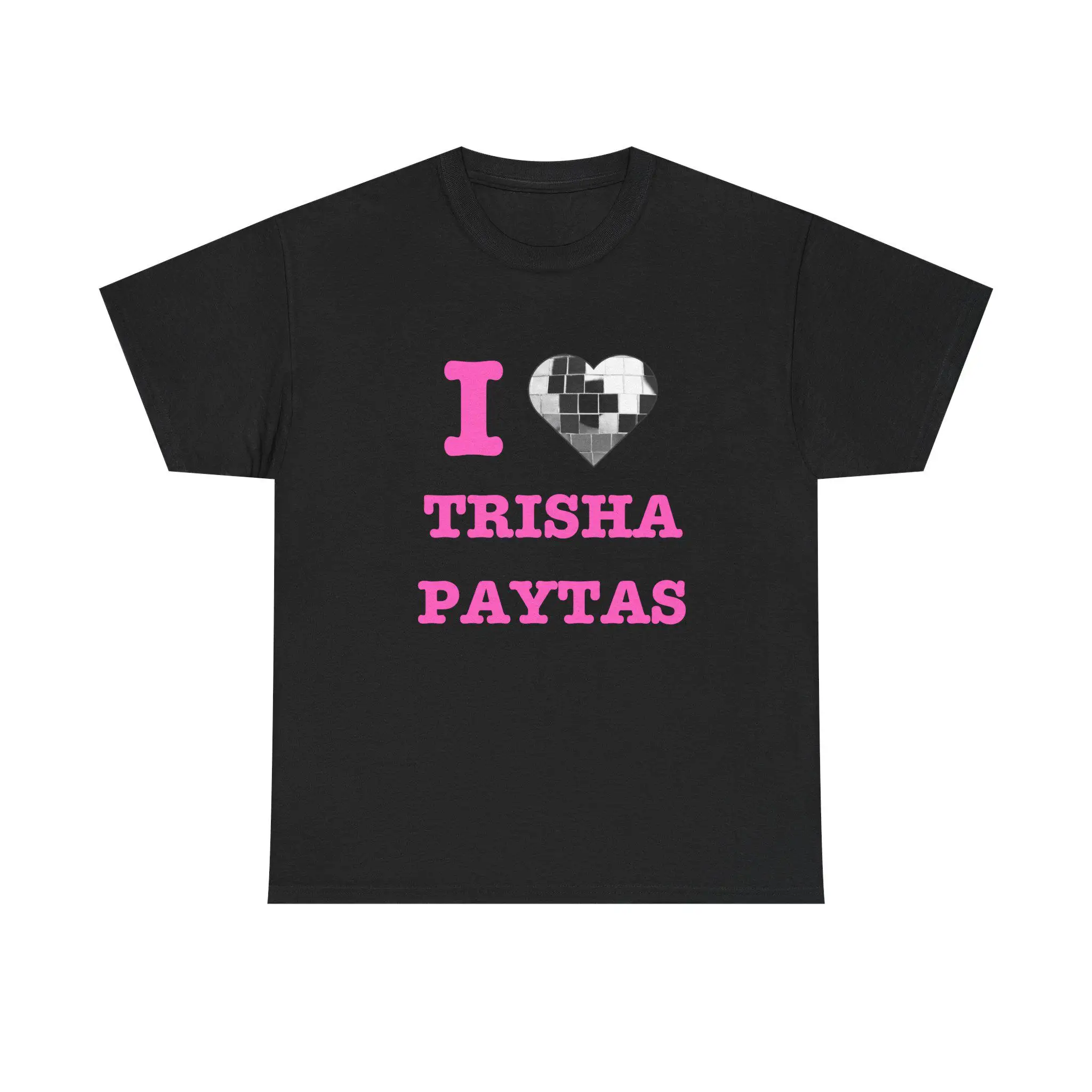 Retro Disco Heart Trisha Paytas T-Shirt Premium Cotton Crew Neck Short Sleeve Kawaii Sweet Streetwear Casual Fashion Tee