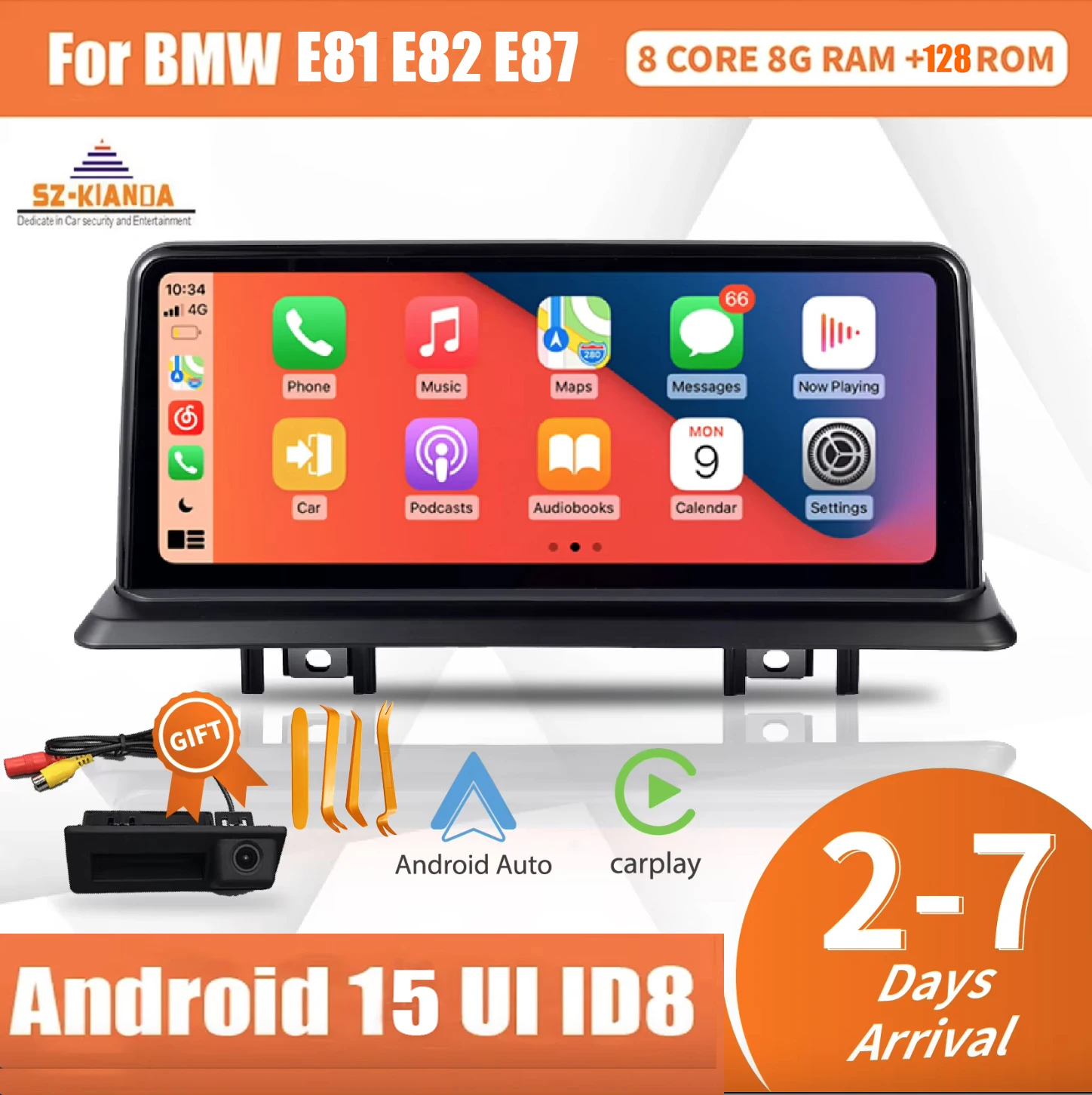 

10,25 ''Android 12 Автомобильный GPS-навигатор для BMW 1 серии 120i E81 E82 E87 E88 8 ГБ ОЗУ 64 Гб ПЗУ 8 ядер Idrive автомобильное радио аудио