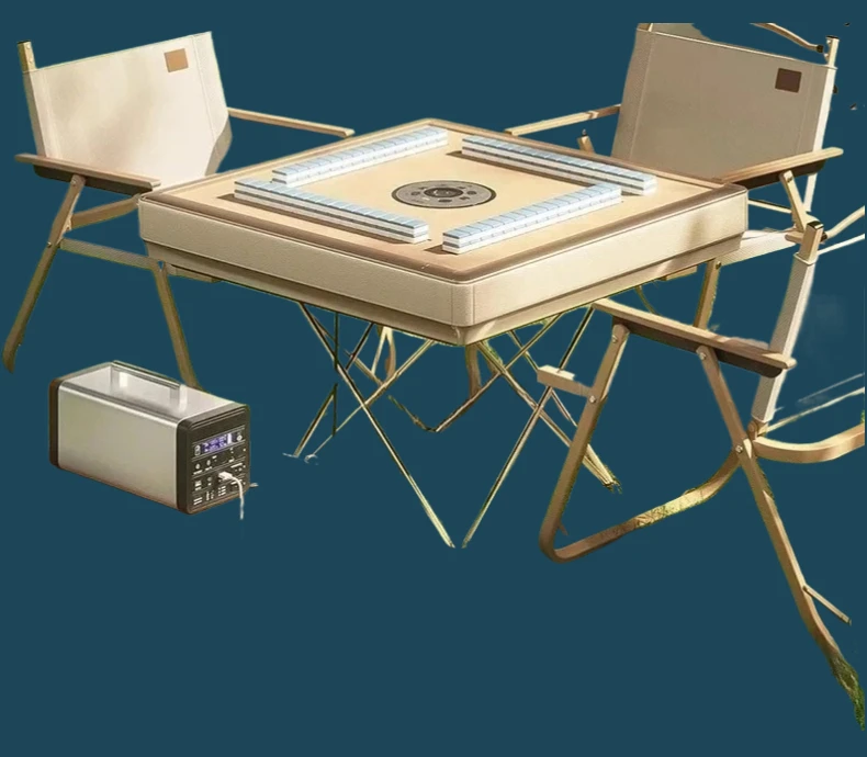 

Outdoor camping] Mobile mahjong machine automatic dining table dual-purpose mahjong table