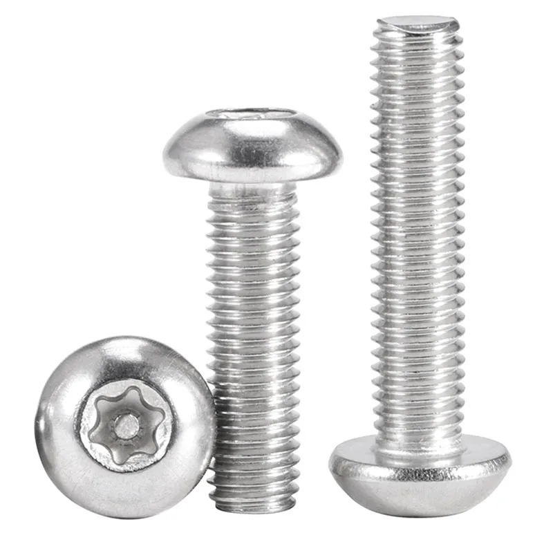 M1.4 M1.6 M2 M2.5 M3 M4 M5 M6 M8 M10 M12 304 Lobo in acciaio inossidabile Torx Vite a testa cilindrica Bullone rotondo Lunghezza = 3-100 mm