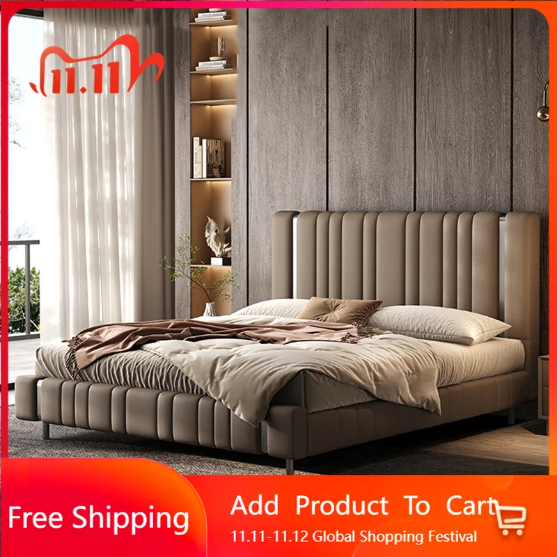 

Modern Leather Massage Bed Design Bedroom Luxury Modern Bed Sofa Queen Double Princess Letto Matrimoniale Lounge Suite Furniture