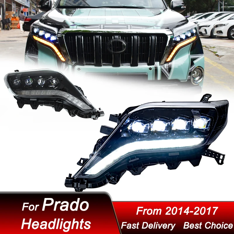 

Car Headlights For Toyota Prado 2014-2017 new style LED Headlamp Assembly Upgrade High Configure Projector Lens Accessories Kit