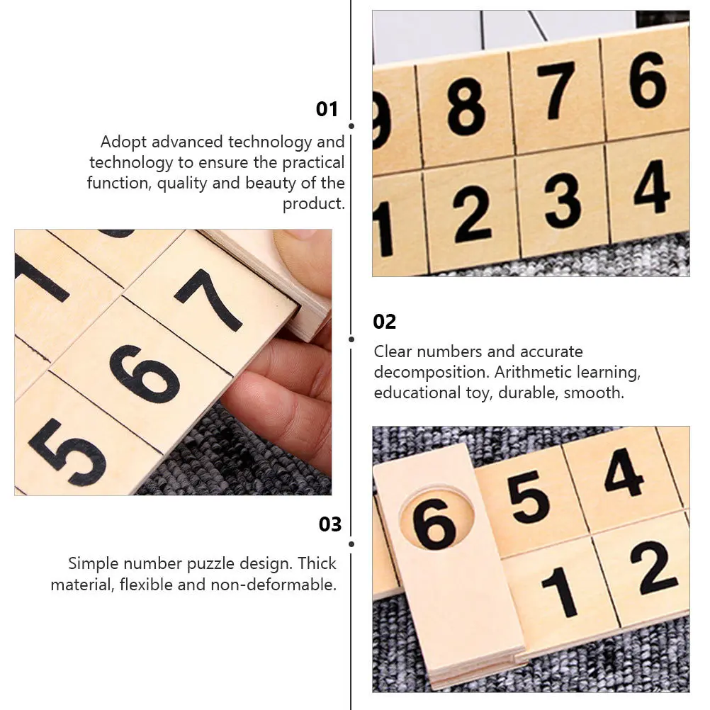 2 Stücke Holz Mathematik Arithmetik Lineal Pädagogische 1-10 Lernen Zählen Addition Subtraktion Wissenschaftliche Schiene Design Entwickeln