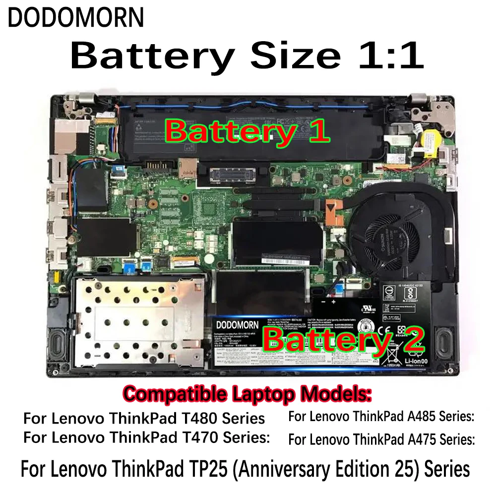 DODOMORN 01AV419 01AV421 01AV489 01AV420แบตเตอรี่สำหรับ Lenovo ThinkPad T470 T480 A475 A485 TP25 SB10K97576 SB10K97577 SB10K97578