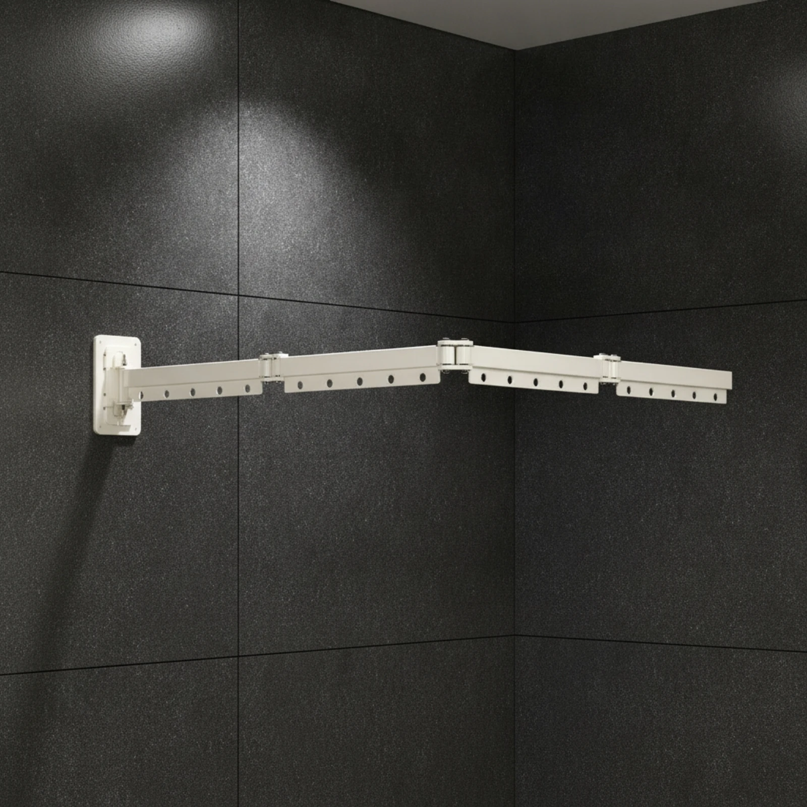 Wall Hanger with Folding Arm Fold-Away Wall-Mounted Clothes Rack Garment Rack Retractable Rust Resistant for Laundry Room