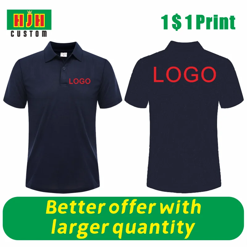 Summer Fashion Men\'s and Women\'s Short Sleeve Polo Custom Printed Embroidered LOGO Casual Polo Shirt Cheap Quick Drying Top