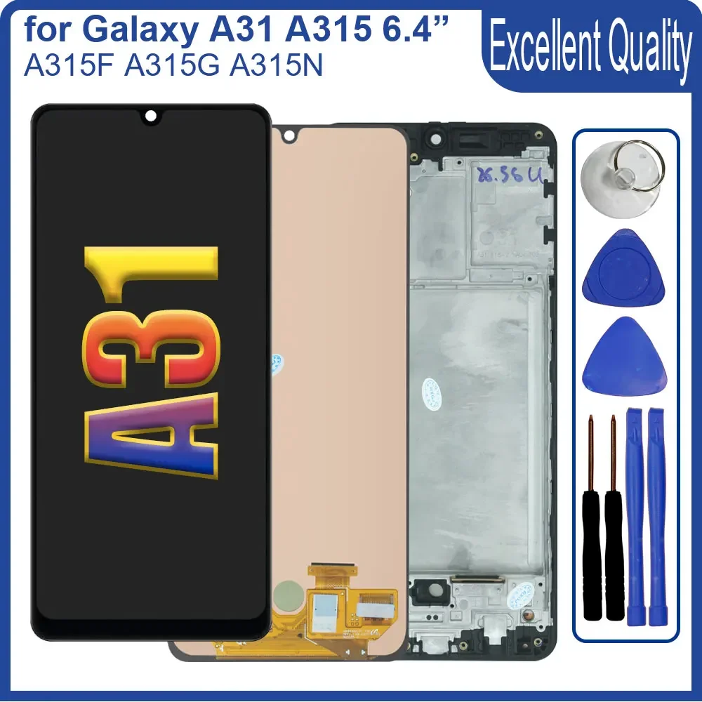 AMOLED LCD for Samsung Galaxy A31 LCD Display Touch Screen Digitizer Assembly Replacement for Samsung A31 LCD A315F A315G A315N