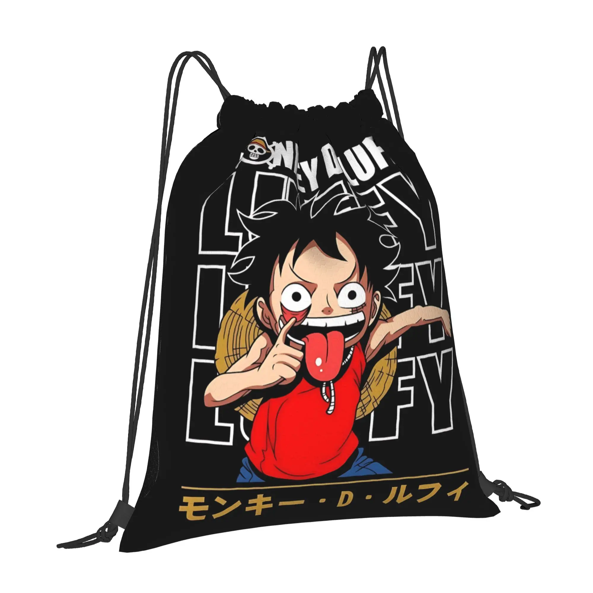 gym Pouch One Piece Anime Luffy  Drawstring Bags Gym Unisex Storage Organize Bundle Pocket Rope Bag