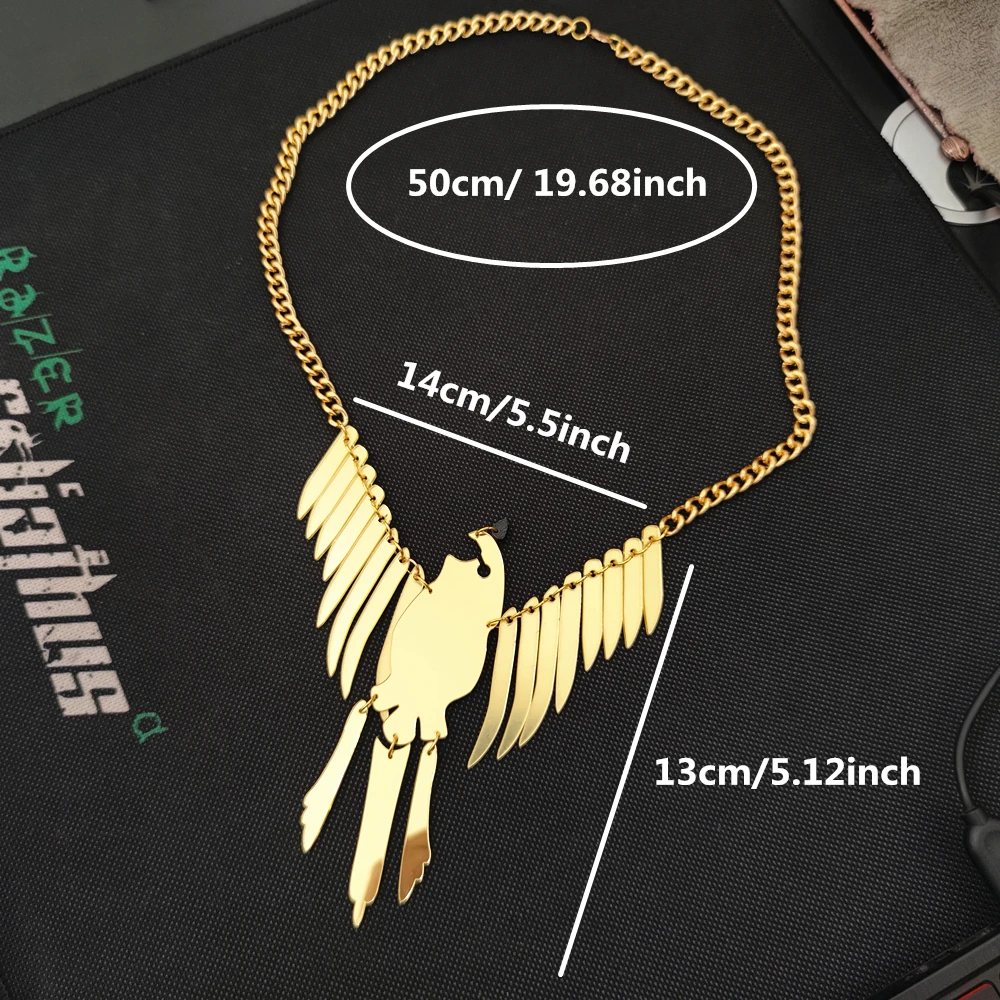 KUGUYS Big Eagle Bird Pendant Necklace for Women Green Golden Mirror Acrylic Trendy Animal Sweater Chain Fashion Jewelry